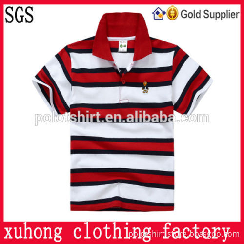 Short sleeves color combination kids cotton polo shirt